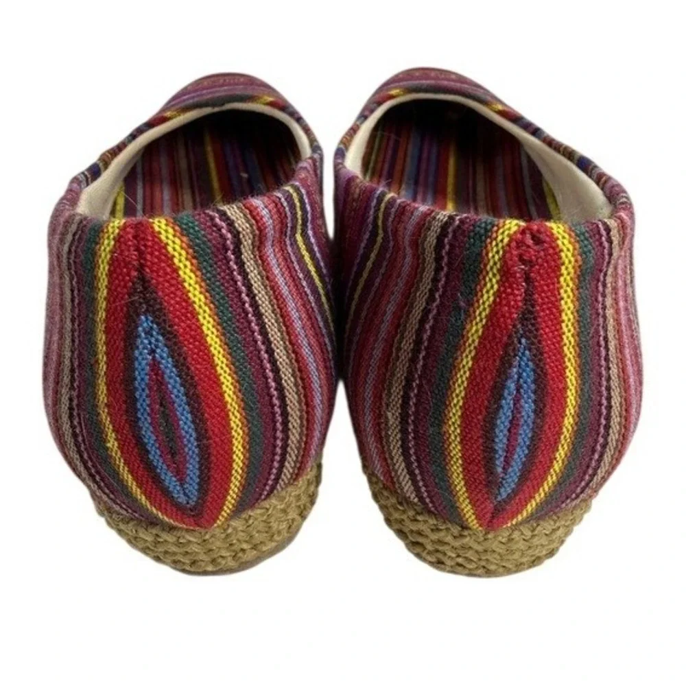 Beacon Espadrilles Women's Bright Multi Color Fabric Striped Boho‎ Slip On 7SS